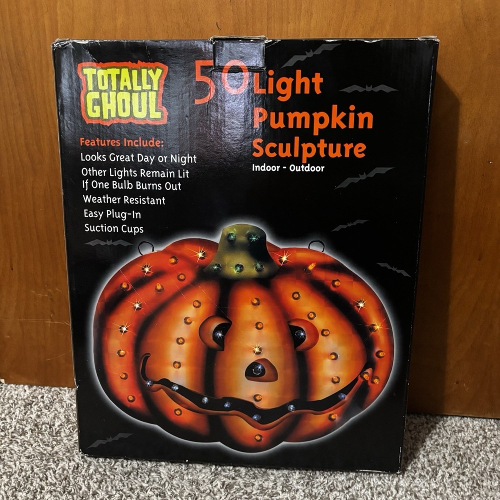50 Light Pumpkin Sculpture Halloween Vintage Totally Ghoul indoor outdoor